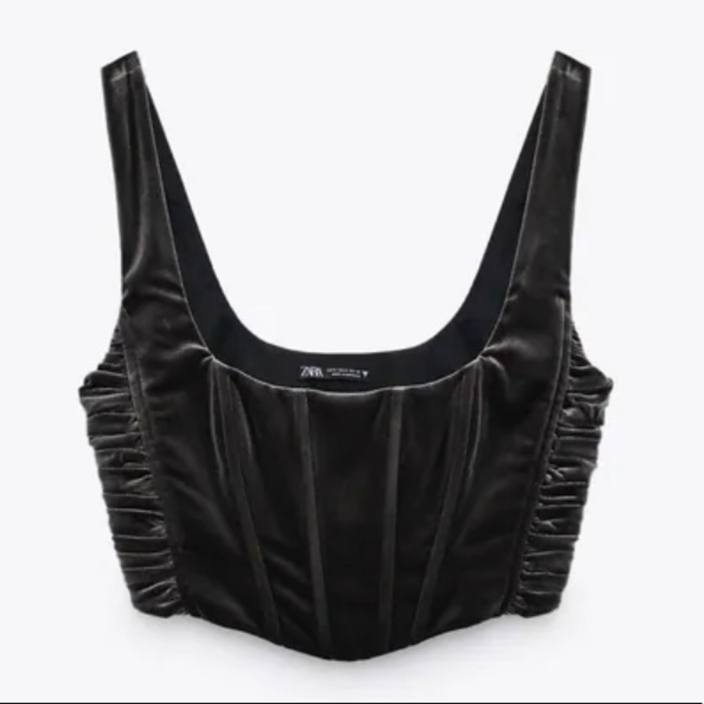 NWT Zara velvet corset top